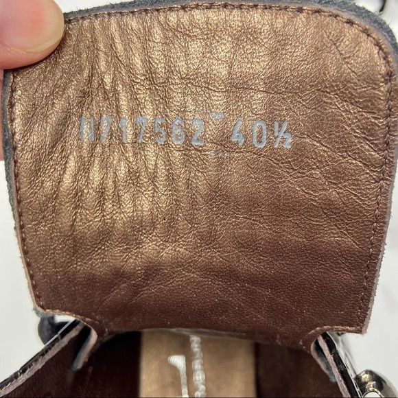 ATTILIO GIUSTI LEOMBRUNI Combat Boot Croc Embossed Patent Leather Size NWOT - Picture 11 of 12